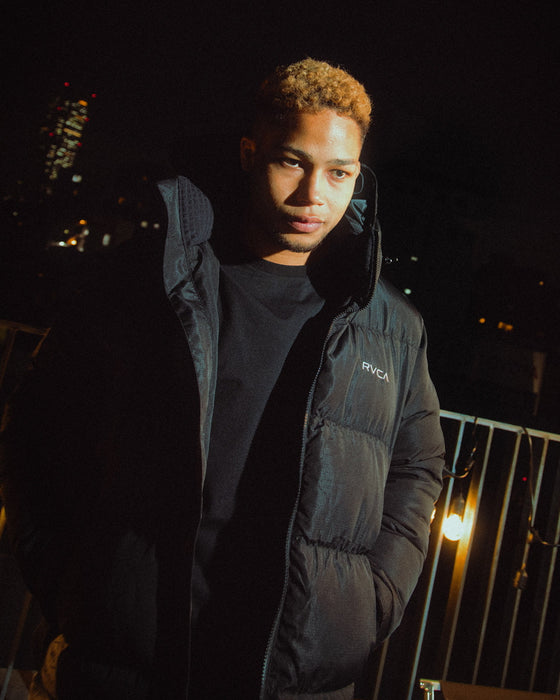 【OUTLET】RVCA メンズ PUFFER JACKET ジャケット BLK 【2024年冬モデル】
