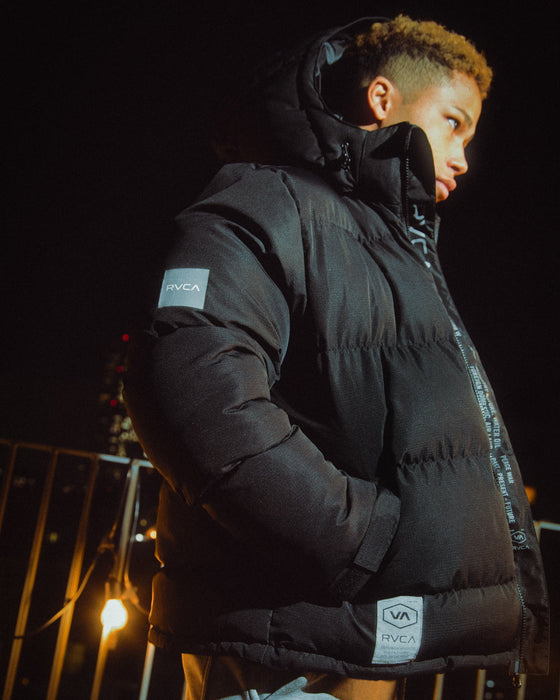【OUTLET】RVCA メンズ PUFFER JACKET ジャケット BLK 【2024年冬モデル】