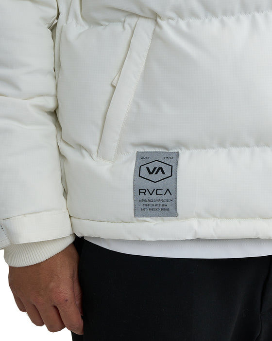 RVCA メンズ 【RVCAxAZUL BY MOUSSY】 RVCA X AZUL PUFFER JACKET ジャケット WHT 【2024年冬モデル】