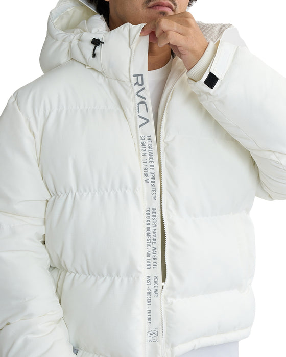 RVCA メンズ 【RVCAxAZUL BY MOUSSY】 RVCA X AZUL PUFFER JACKET ジャケット WHT 【2024年冬モデル】