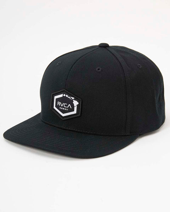 【SALE】RVCA メンズ ISLAND HEX SNAPBACK キャップ BLK 【2024年秋冬モデル】