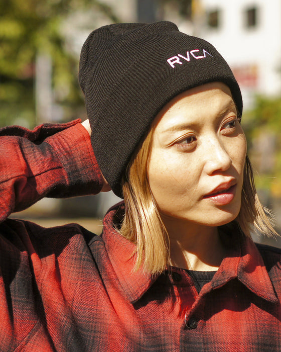【OUTLET】RVCA メンズ DOUBLE FACE BEANIE ビーニー BLK 【2024年秋冬モデル】