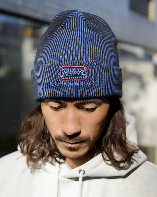 OUTLET】RVCA メンズ DOUBLE COLOR BEANIE ビーニー BLK 【2024年秋冬