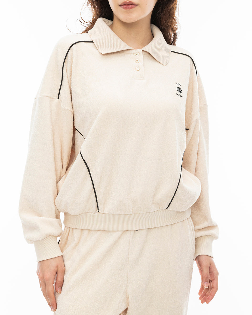 OUTLET】【直営店限定】RVCA レディース ALL TIME TERRY LS POLO