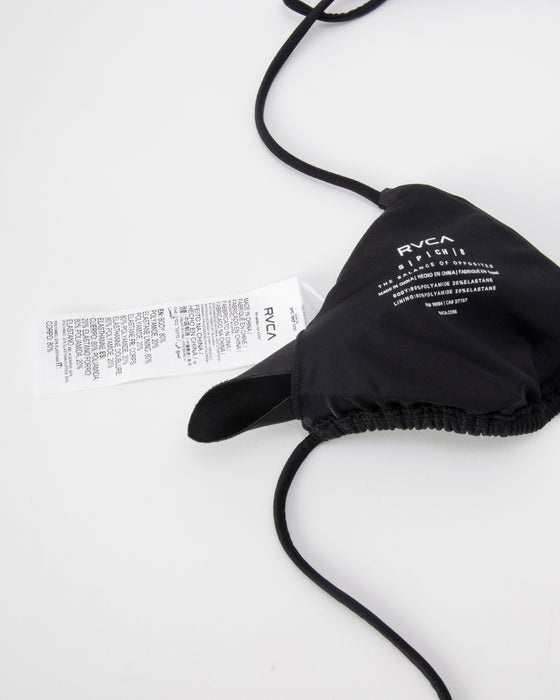 【OUTLET】RVCA レディース SOLID HALTER TRIANGLE ビキニトップス BLK【2024年春夏モデル】