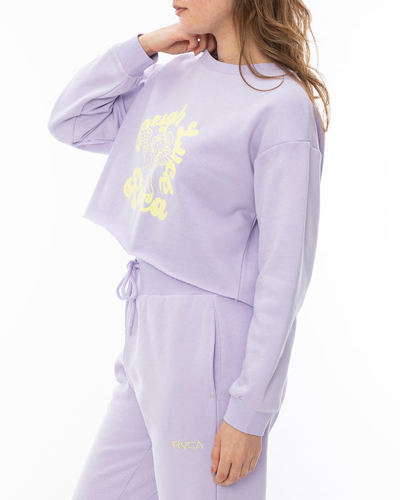 RVCA レディース TOUGH LUCK CROPPED C トレーナー PFM0 【2024年秋冬モデル】 M / PFM0
