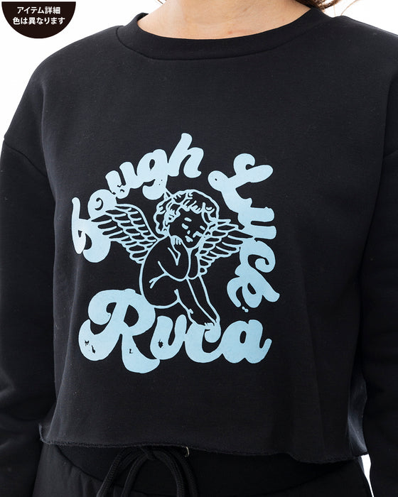 RVCA レディース TOUGH LUCK CROPPED C トレーナー PFM0 【2024年秋冬モデル】 M / PFM0