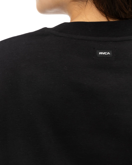 RVCA レディース CLOUDY RVCA CREW トレーナー BLK 【2024年秋冬モデル】 M / BLK