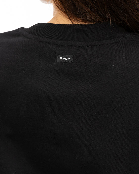 RVCA レディース CLOUDY RVCA CREW トレーナー BLK 【2024年秋冬モデル】 M / BLK