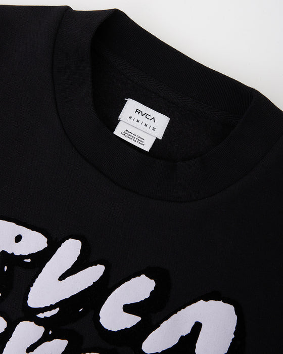 RVCA レディース CLOUDY RVCA CREW トレーナー BLK 【2024年秋冬モデル】 M / BLK