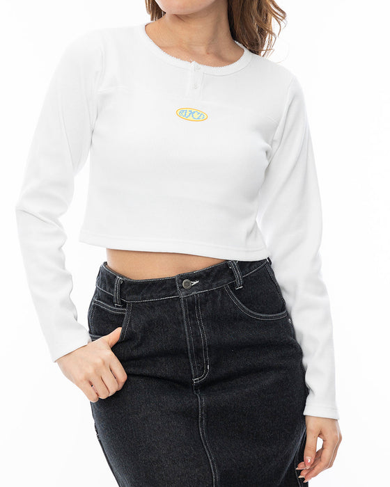 RVCA レディース DISTORT RIB LS ロンＴ WHT 【2024年秋冬モデル】 M / WHT