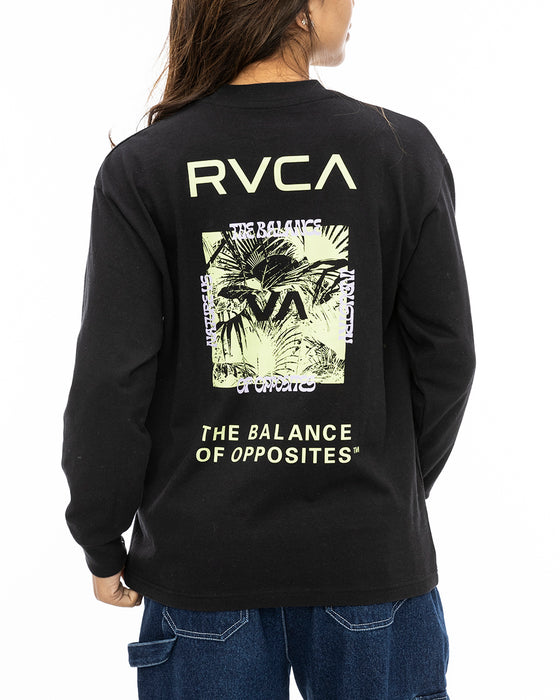 RVCA レディース PALM TREE LEAF BOX L ロンＴ BLK 【2024年秋冬モデル】 M / BLK