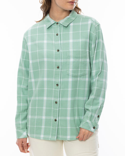 RVCA レディース MABLE FLANNEL 長袖シャツ GHZ 【2024年秋冬モデル】 L / GHZ