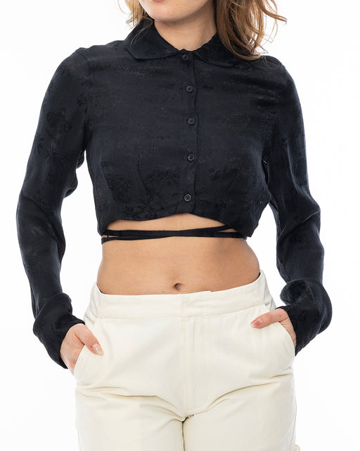 RVCA レディース INVISIBLE MAN TOP 長袖シャツ BLK 【2024年秋冬モデル】 L / BLK