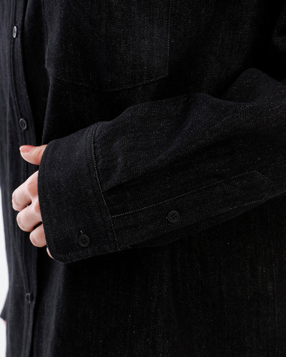 RVCA レディース RECESSION DENIM SHIR 長袖シャツ BLK 【2024年秋冬モデル】 M / BLK