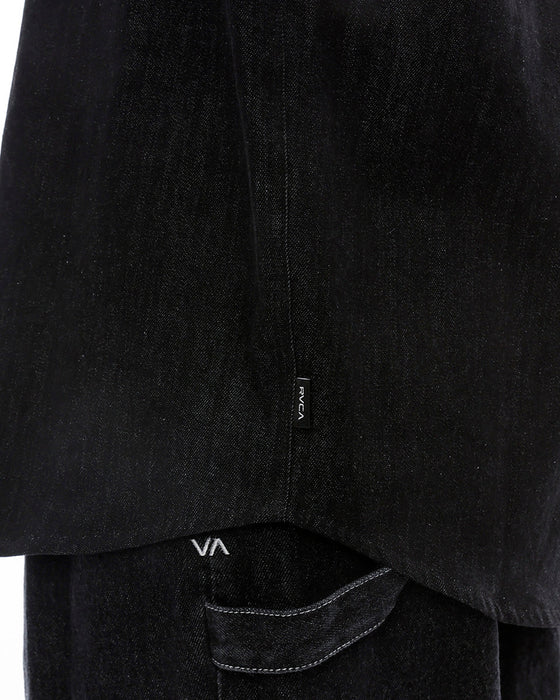 RVCA レディース RECESSION DENIM SHIR 長袖シャツ BLK 【2024年秋冬モデル】 M / BLK
