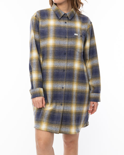 RVCA レディース TWILL CHECK DRESS 長袖シャツ FEB 【2024年秋冬モデル】 M / FEB