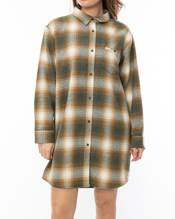 RVCA レディース TWILL CHECK DRESS 長袖シャツ GMV0 【2024年秋冬モデル】 M / GMV0