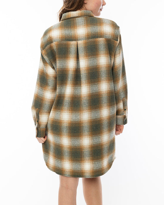 RVCA レディース TWILL CHECK DRESS 長袖シャツ GMV0 【2024年秋冬モデル】 M / GMV0