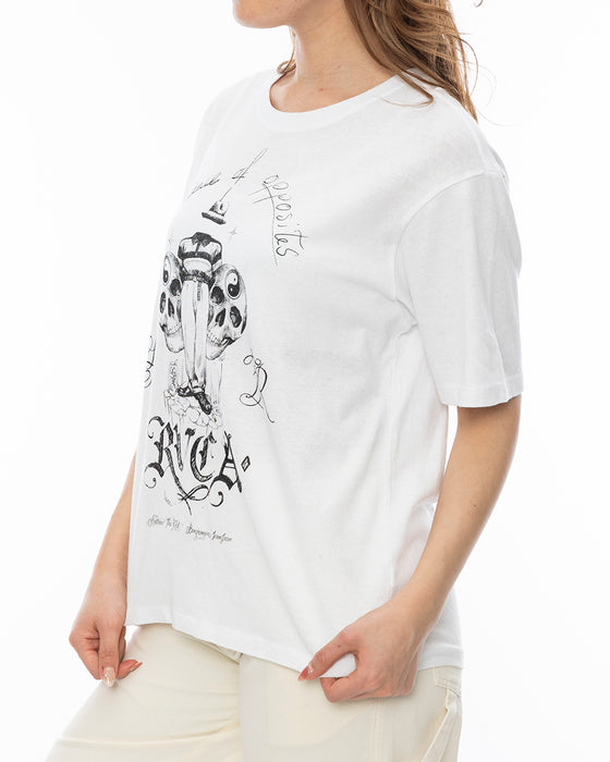 RVCA レディース INVISIBLE MAN Ｔシャツ WHT 【2024年秋冬モデル】 L / WHT