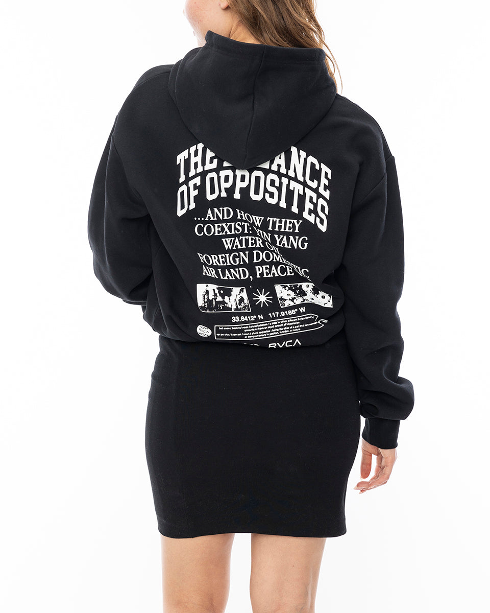 RVCA レディース PASTE UP HOODIE DRESS ワンピース BLK 【2024年秋冬モデル】