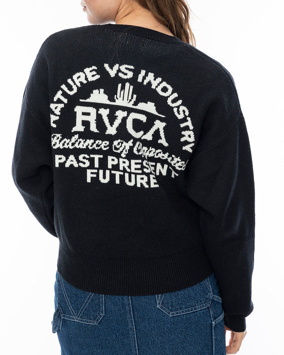 RVCA レディース LETTERLING KNIT セーター BLK 【2024年秋冬モデル】 M / BLK