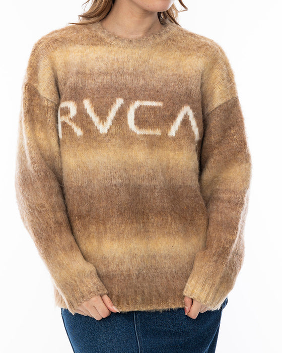 RVCA レディース BIG RVCA KNIT セーター TAN 【2024年秋冬モデル】 L / TAN
