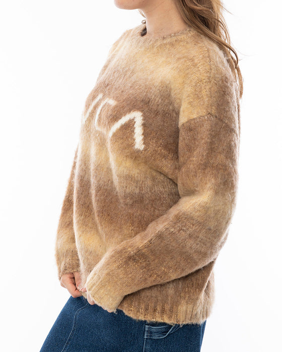 RVCA レディース BIG RVCA KNIT セーター TAN 【2024年秋冬モデル】 L / TAN
