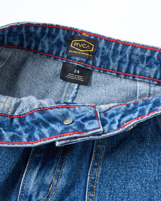 【OUTLET】RVCA レディース RECESSION DENIM PANT デニムパンツ BLI 【2024年秋冬モデル】