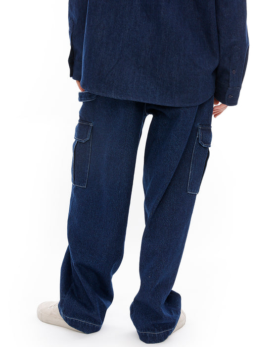 RVCA レディース RECESSION DENIM CARG ロングパンツ BLU 【2024年秋冬モデル】 L / BLU