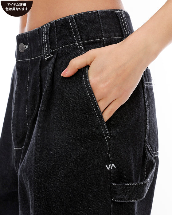 RVCA レディース RECESSION DENIM CARG ロングパンツ BLU 【2024年秋冬モデル】 L / BLU
