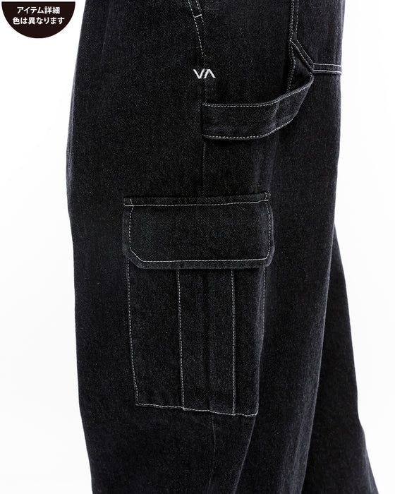 RVCA レディース RECESSION DENIM CARG ロングパンツ BLU 【2024年秋冬モデル】 L / BLU