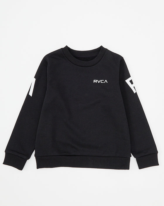 ◆2025年カレンダープレゼント◆RVCA キッズ FAKE RVCA CR トレーナー BLK 【2024年秋冬モデル】