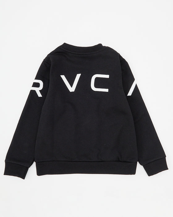 ◆2025年カレンダープレゼント◆RVCA キッズ FAKE RVCA CR トレーナー BLK 【2024年秋冬モデル】