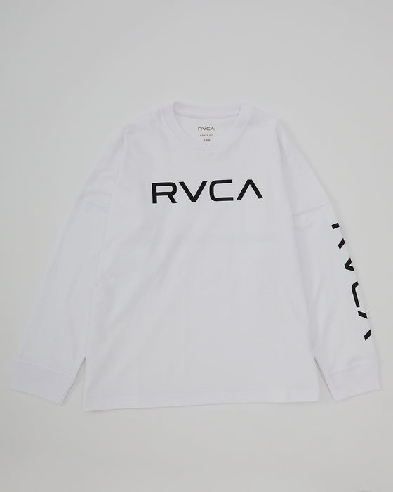 【OUTLET】RVCA キッズ BIG RVCA LT ロンＴ WHT 【2024年秋冬モデル】