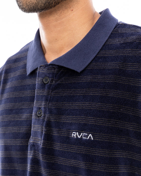 RVCA メンズ VELOR WIDE POLO SHIRTS ポロシャツ 【2024年夏モデル】