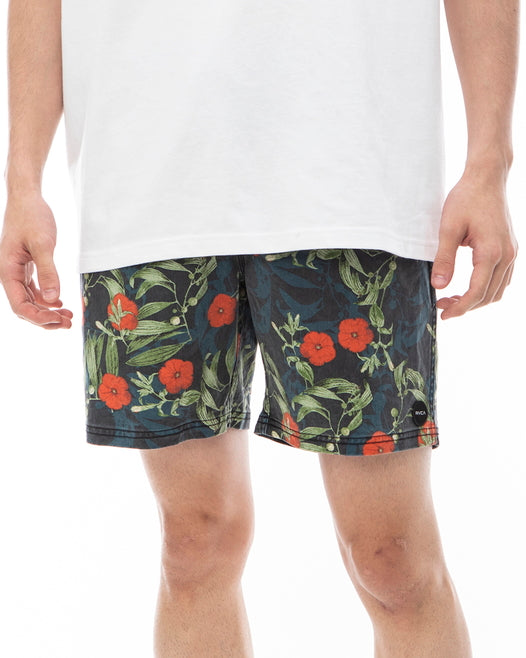 直営店限定】RVCA メンズ ESCAPE ELASTIC PRINT SHORT ウォークパンツ 