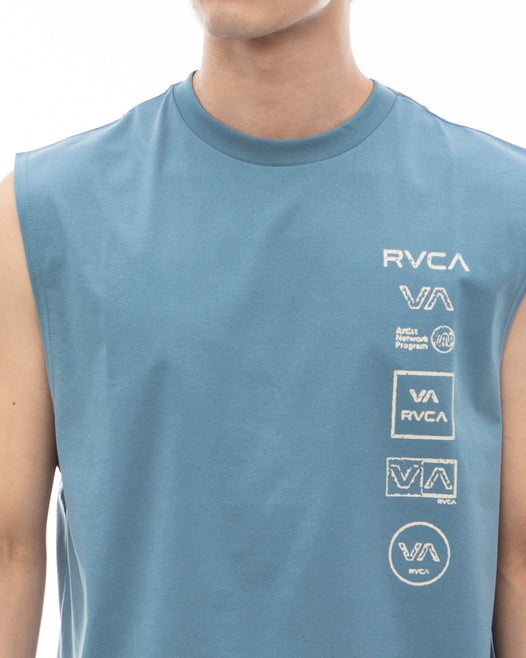 ◆ビーチタオルプレゼント対象◆RVCA メンズ 【SURF TEE】 ALL LOGO SURF TANK ラッシュガード 【2024年夏モデル】