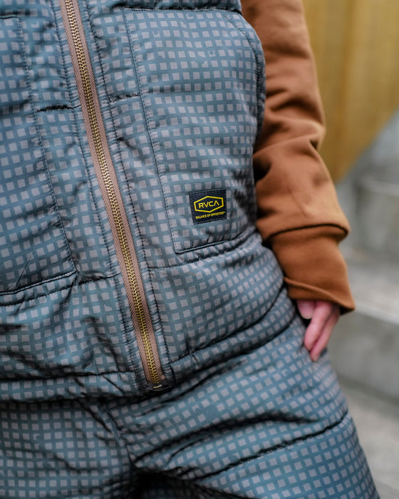【OUTLET】RVCA メンズ GRANT PUFFER REVERSIBLE ZIP HD パーカー BBW 【2024年冬モデル】