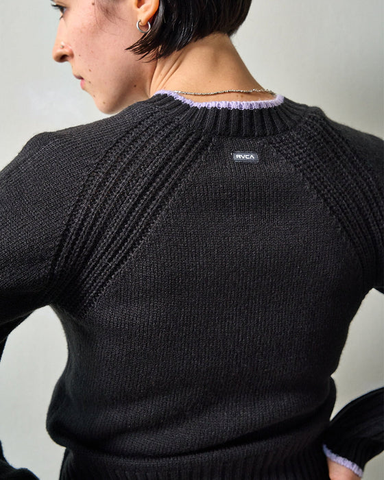 【OUTLET】RVCA レディース ZIP THRU KNIT CARDIGAN カーディガン  【2024年冬モデル】