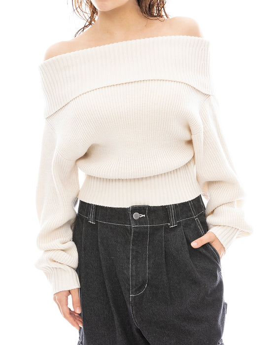 【OUTLET FAMILY SALE】RVCA レディース RVCA OFF SHOULDER KNIT セーター  【2024年冬モデル】