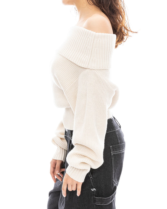 【OUTLET FAMILY SALE】RVCA レディース RVCA OFF SHOULDER KNIT セーター  【2024年冬モデル】