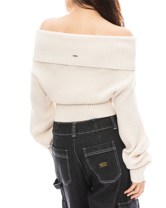 【OUTLET FAMILY SALE】RVCA レディース RVCA OFF SHOULDER KNIT セーター  【2024年冬モデル】