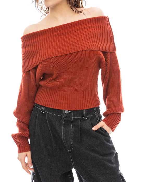 【OUTLET FAMILY SALE】RVCA レディース RVCA OFF SHOULDER KNIT セーター  【2024年冬モデル】
