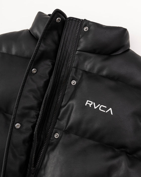 【OUTLET】RVCA レディース RVCA ECO LEATHER PUFFER VEST ベスト  【2024年冬モデル】