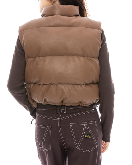 OUTLET】RVCA レディース RVCA ECO LEATHER PUFFER VEST ベスト RSA0