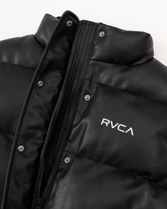 【OUTLET】RVCA レディース RVCA ECO LEATHER PUFFER VEST ベスト  【2024年冬モデル】