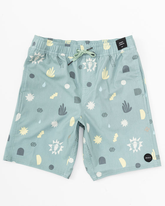 【OUTLET】【直営店限定】RVCA キッズ ATLAS ELASTIC ボードショーツ/サーフトランクス GHZ【2024年夏モデル】