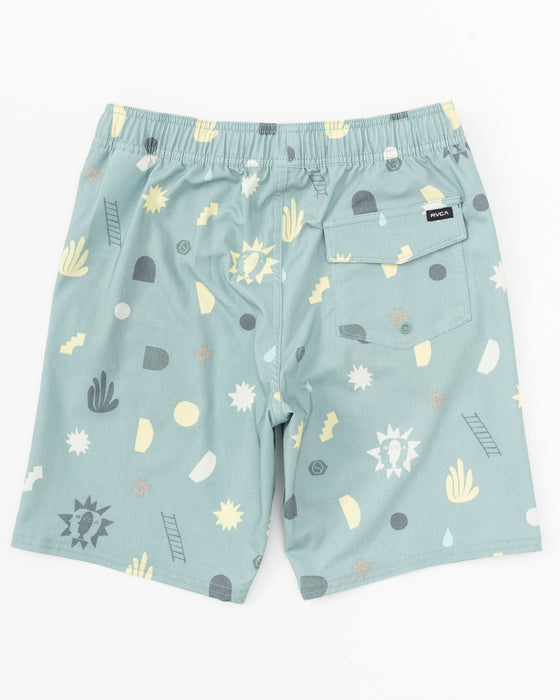 【OUTLET】【直営店限定】RVCA キッズ ATLAS ELASTIC ボードショーツ/サーフトランクス GHZ【2024年夏モデル】