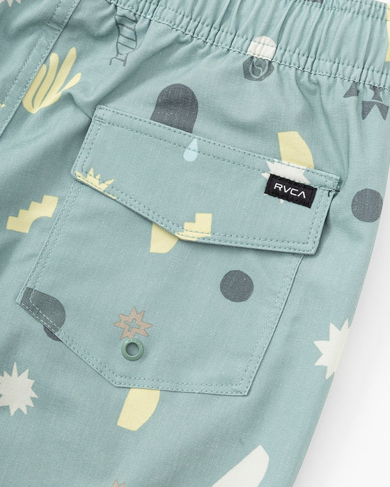 【OUTLET】【直営店限定】RVCA キッズ ATLAS ELASTIC ボードショーツ/サーフトランクス GHZ【2024年夏モデル】